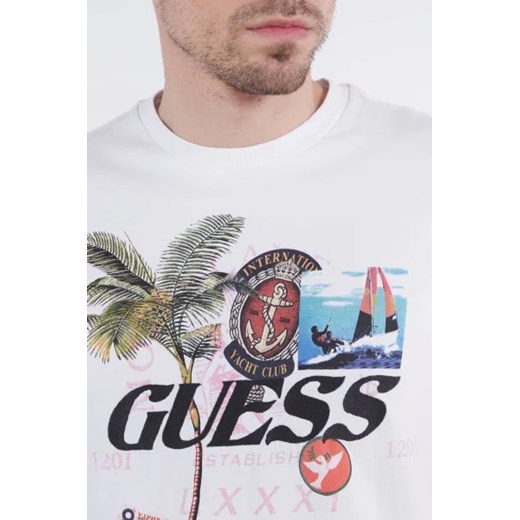 T-shirt męski Guess z nadrukami z krótkimi rękawami 