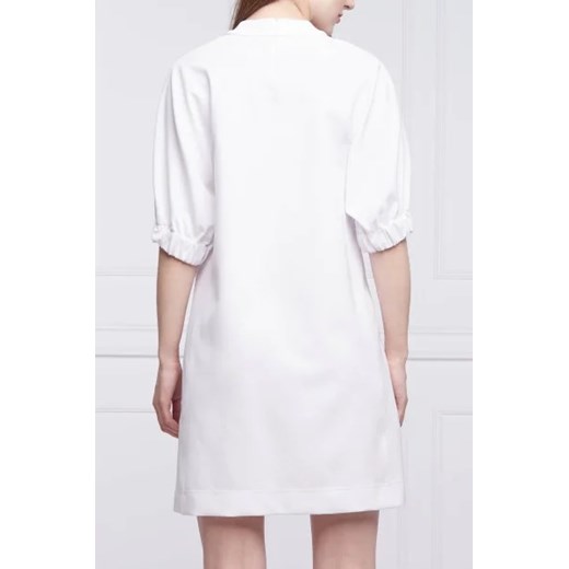 Sukienka Iceberg prosta mini biała z okrągłym dekoltem z długimi rękawami casual 