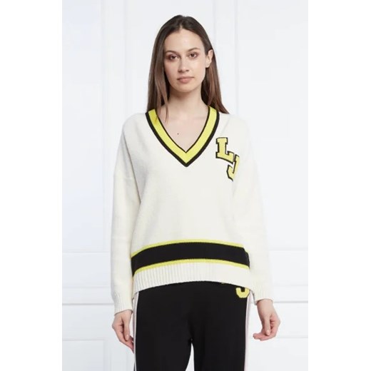 Sweter damski Liu Jo z dekoltem w serek z poliamidu 