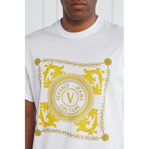 T-shirt męski Versace Jeans z krótkim rękawem biały