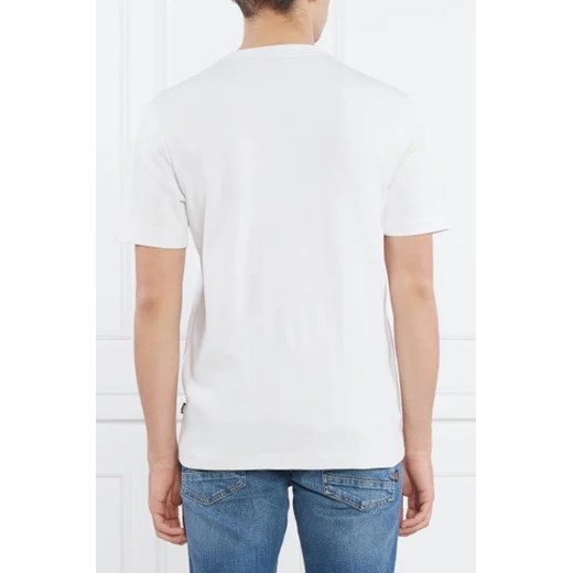 Biały t-shirt męski BOSS HUGO z elastanu 