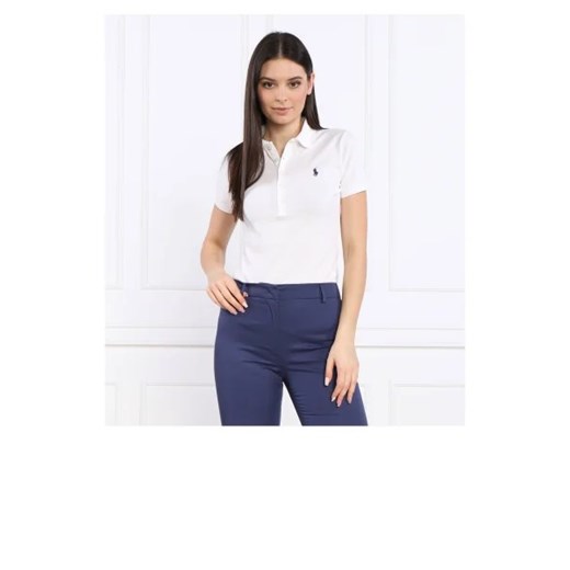 Bluzka damska biała Polo Ralph Lauren z kołnierzykiem z krótkim rękawem