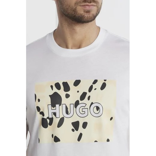 T-shirt męski Hugo Boss z krótkim rękawem z napisem z bawełny 