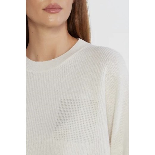 Sweter damski Peserico beżowy z okrągłym dekoltem