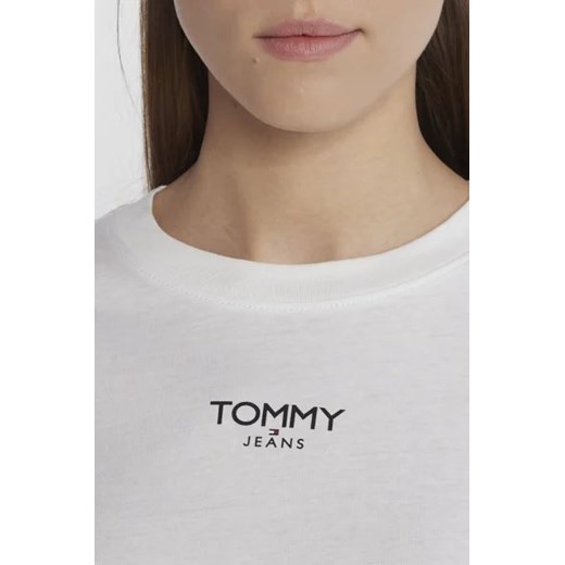 Bluzka damska Tommy Jeans bawełniana z długim rękawem z okrągłym dekoltem 