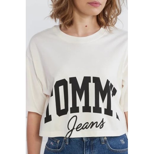 Tommy Jeans T-shirt TJW OVR CRP NEW VARSITY | Cropped Fit Tommy Jeans S wyprzedaż Gomez Fashion Store