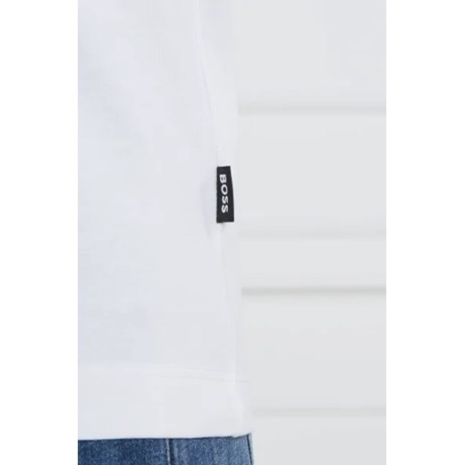 T-shirt męski biały BOSS HUGO z krótkimi rękawami 