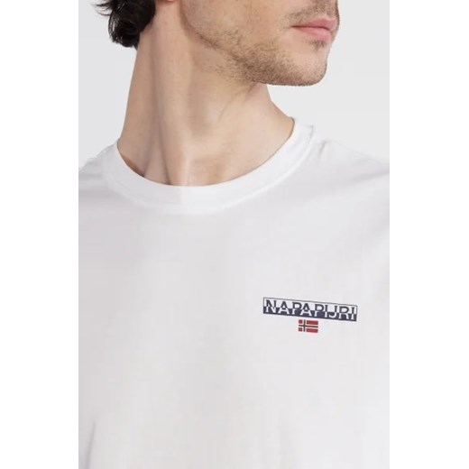 T-shirt męski Napapijri biały z krótkim rękawem