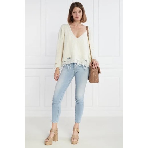 Pinko sweter damski z poliamidu beżowy 
