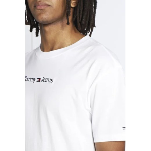 T-shirt męski biały Tommy Jeans młodzieżowy z napisem 