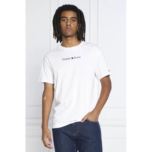 Biały t-shirt męski Tommy Jeans z napisem 