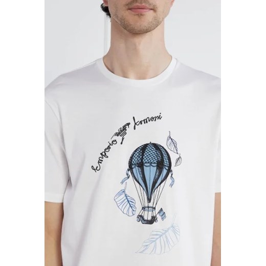 Biały t-shirt męski Emporio Armani z krótkimi rękawami