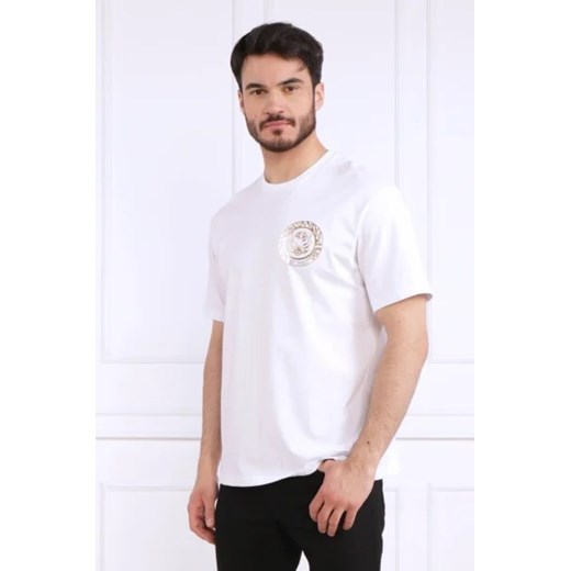 T-shirt męski Just Cavalli z krótkim rękawem biały na wiosnę 