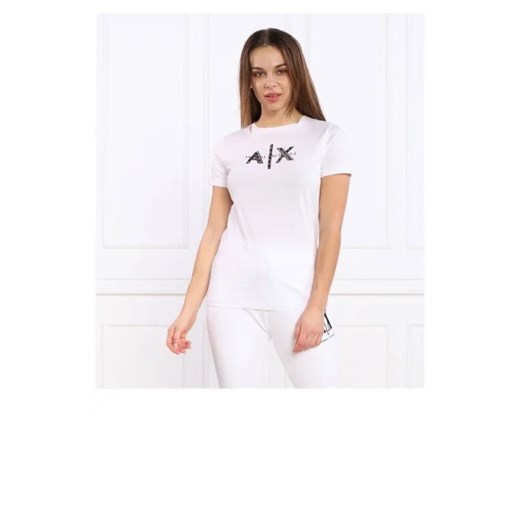 Bluzka damska Armani Exchange biała z krótkimi rękawami casual 