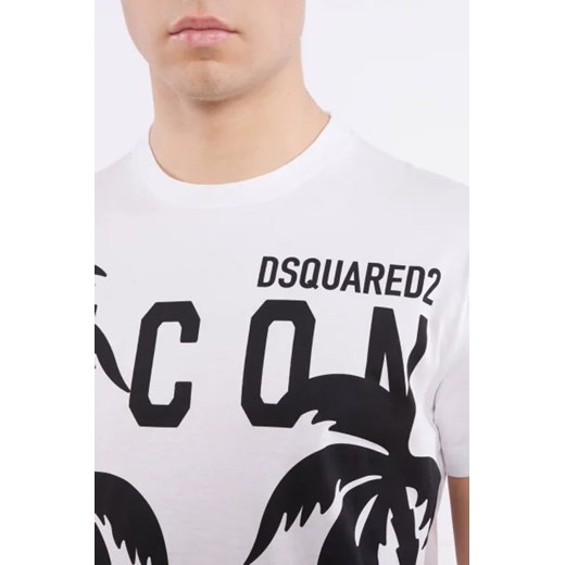 T-shirt męski biały Dsquared2 z krótkimi rękawami 