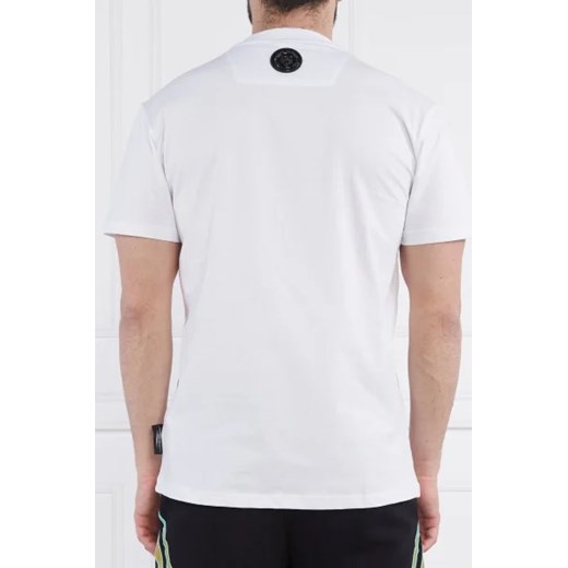 Wielokolorowy t-shirt męski Plein Sport z napisem z krótkimi rękawami 