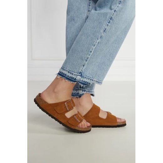 Birkenstock Skórzane klapki Arizona SFB VL Mink 36 Gomez Fashion Store