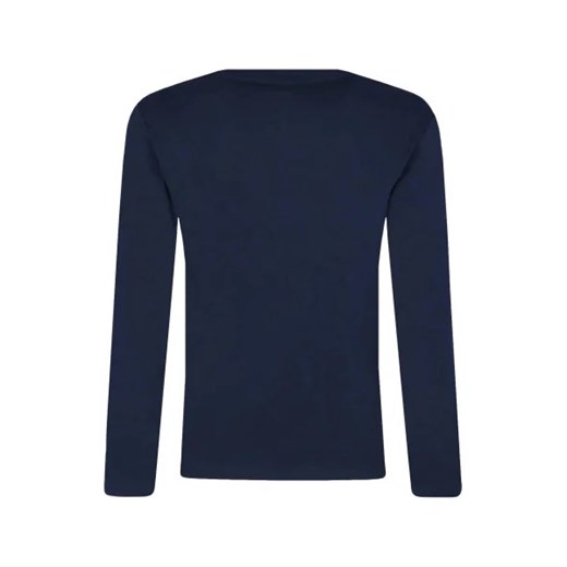 Boss Kidswear t-shirt chłopięce granatowy z długimi rękawami bawełniany