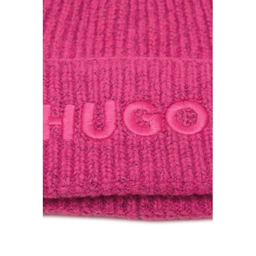 HUGO Czapka Social | z dodatkiem wełny i kaszmiru Uniwersalny Gomez Fashion Store