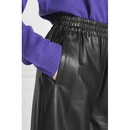 Pinko Skórzane spodnie PAPIKA | Cropped Fit Pinko 36 wyprzedaż Gomez Fashion Store