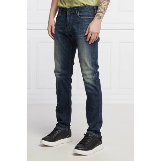 Jeansy męskie Emporio Armani z elastanu 