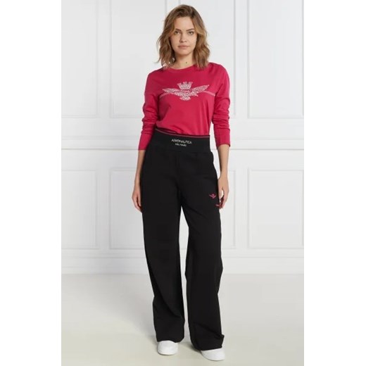 Spodnie damskie Aeronautica Militare w militarnym stylu czarne jesienne
