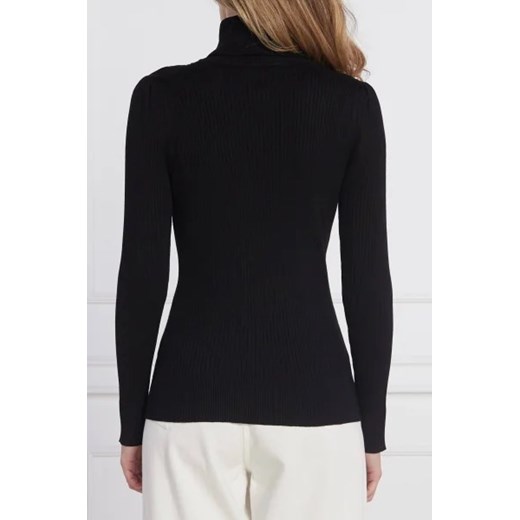 Czarna bluzka damska DKNY z golfem nylonowa 