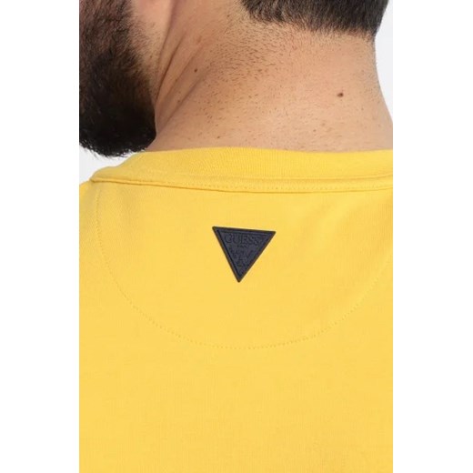 Bluza męska żółta Guess z napisem 
