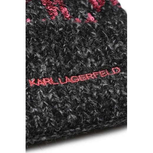 Karl Lagerfeld Czapka K/Evening | z dodatkiem wełny Karl Lagerfeld Uniwersalny okazja Gomez Fashion Store