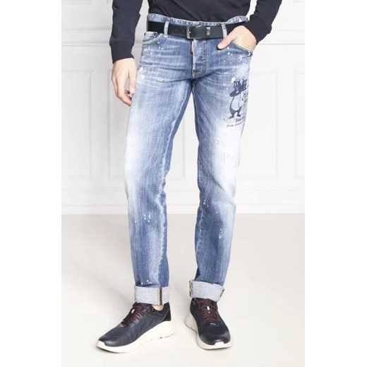 Niebieskie jeansy męskie Dsquared2 bawełniane