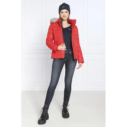 Kurtka damska Tommy Jeans czerwona krótka z kapturem casual