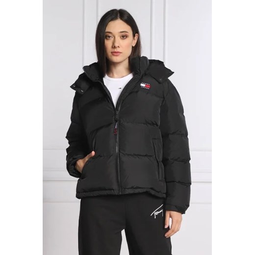 Kurtka damska czarna Tommy Jeans z poliestru
