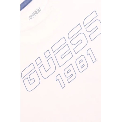 T-shirt chłopięce Guess biały z elastanu 