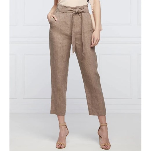 Marella Lniane spodnie NEGRAR | Cropped Fit ze sklepu Gomez Fashion Store w kategorii Spodnie damskie - zdjęcie 164321191
