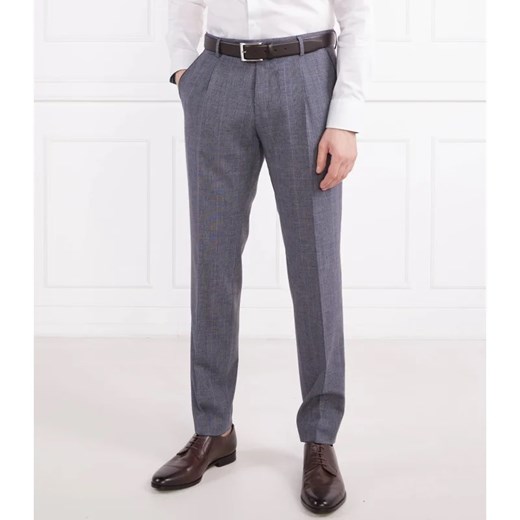 BOSS Spodnie H-Genius-Pleat-232 | Slim Fit | z dodatkiem wełny 48 promocyjna cena Gomez Fashion Store