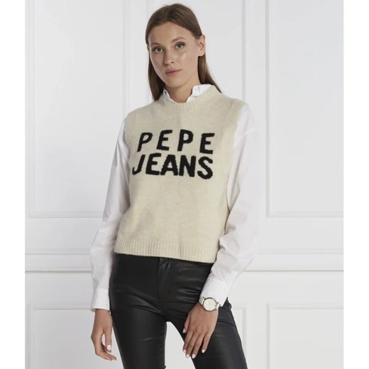 Pepe Jeans London Kamizelka knits | Regular Fit | z dodatkiem wełny ze sklepu Gomez Fashion Store w kategorii Kamizelki damskie - zdjęcie 164325002
