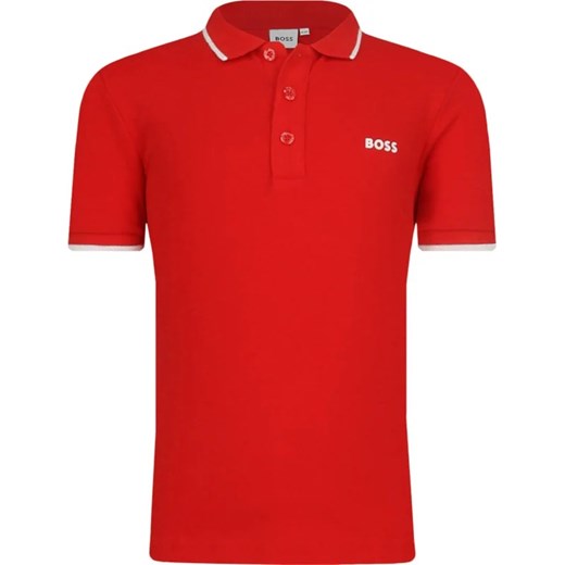 Boss Kidswear t-shirt chłopięce czerwony bawełniany 