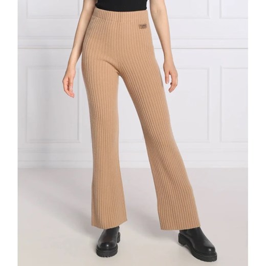 TWINSET Wełniane spodnie dzianinowe | Relaxed fit | z dodatkiem kaszmiru ze sklepu Gomez Fashion Store w kategorii Spodnie damskie - zdjęcie 164327131