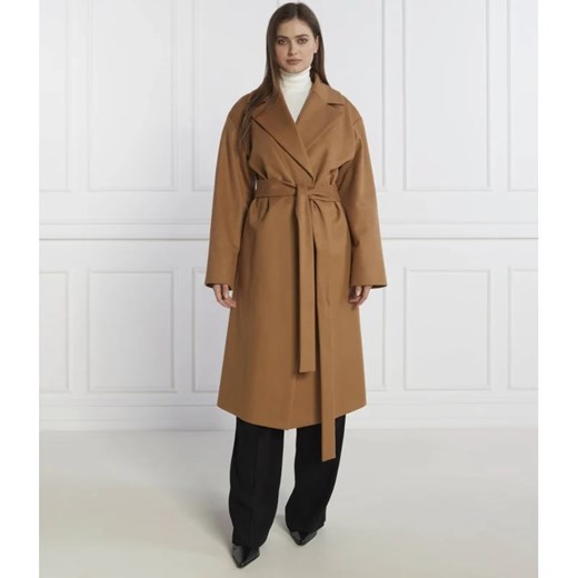 HUGO Wełniany płaszcz Mabellina | z dodatkiem kaszmiru ze sklepu Gomez Fashion Store w kategorii Płaszcze damskie - zdjęcie 164330120
