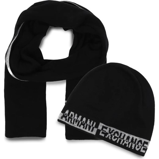 Armani Exchange Szal + czapka | z dodatkiem wełny ze sklepu Gomez Fashion Store w kategorii Szaliki męskie - zdjęcie 164333403
