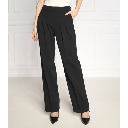 Calvin Klein Spodnie TWILL PLEATED | Straight fit | z dodatkiem wełny ze sklepu Gomez Fashion Store w kategorii Spodnie damskie - zdjęcie 164333553