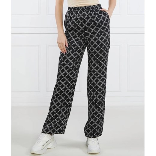 Michael Kors Satynowe spodnie EMPIRE LOGO | Straight fit ze sklepu Gomez Fashion Store w kategorii Spodnie damskie - zdjęcie 164336641