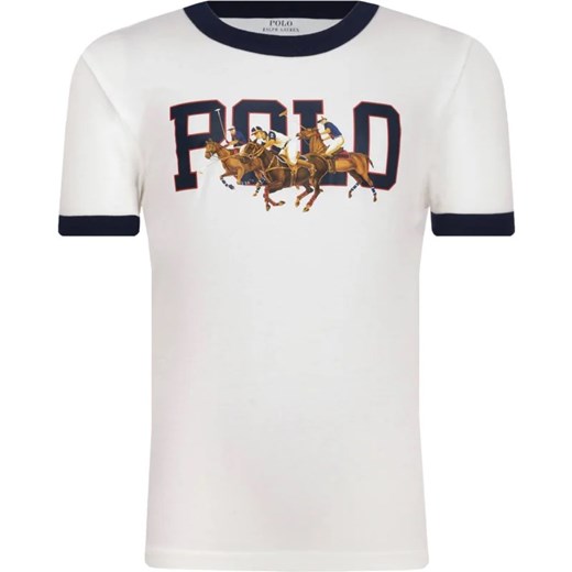POLO RALPH LAUREN T-shirt RINGR MOD #1 KNIT | Regular Fit ze sklepu Gomez Fashion Store w kategorii T-shirty chłopięce - zdjęcie 164339864