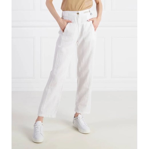 Aeronautica Militare Spodnie | Straight fit | z dodatkiem lnu ze sklepu Gomez Fashion Store w kategorii Spodnie damskie - zdjęcie 164340501