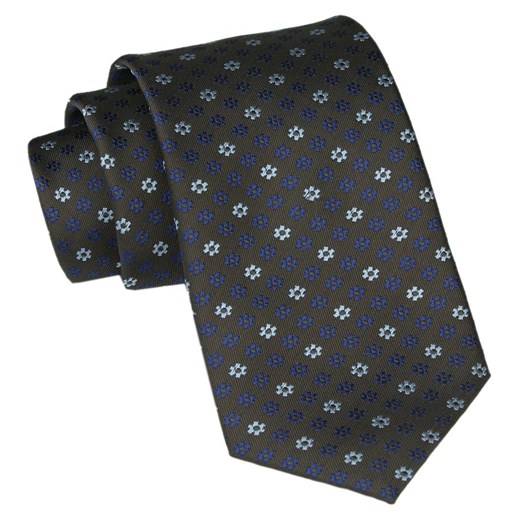 Męski Krawat Angelo di Monti - Brązowy w Grochy KRADM2064 ze sklepu JegoSzafa.pl w kategorii Krawaty - zdjęcie 164341131