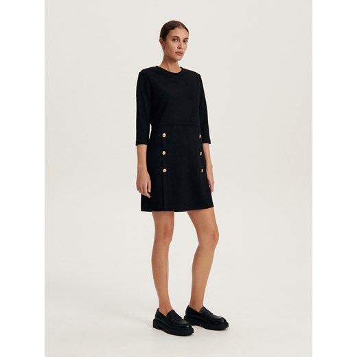 Reserved - Dzianinowa sukienka - czarny ze sklepu Reserved w kategorii Sukienki - zdjęcie 164341783
