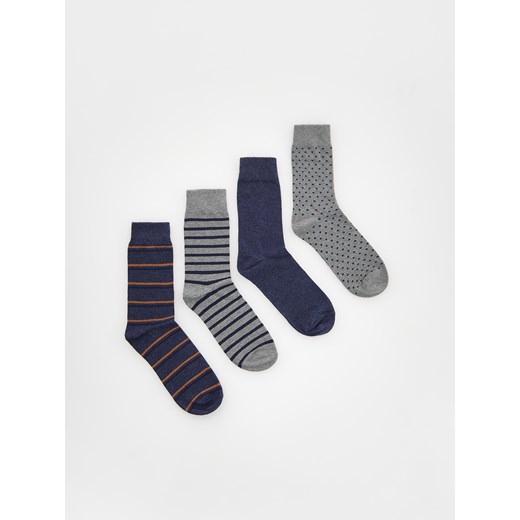 Reserved - Wzorzyste skarpety 4 pack - granatowy Reserved 39-42 Reserved