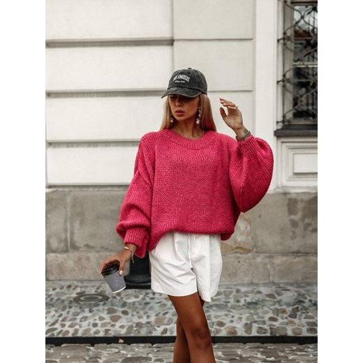 Sweter Oliver Amarantowy Lisa Mayo uniwersalny Lisa Mayo