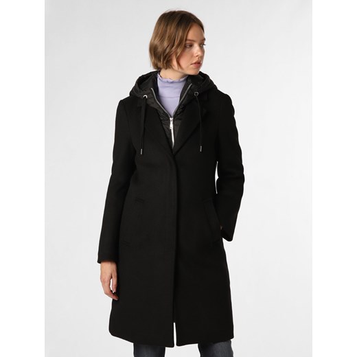 s.Oliver Damski płaszcz wełniany Kobiety Sztuczne włókno czarny jednolity ze sklepu vangraaf w kategorii Płaszcze damskie - zdjęcie 164361773