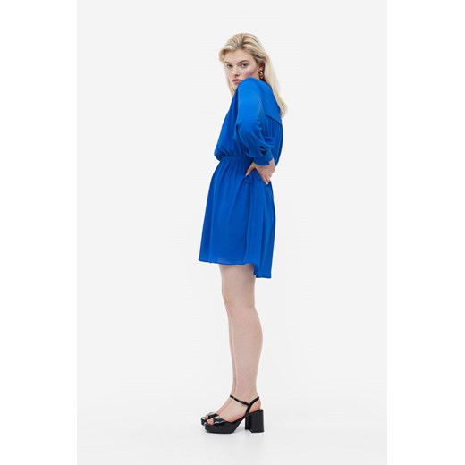 H & M - Sukienka ze sznurkiem do ściągania - Niebieski H & M XL H&M